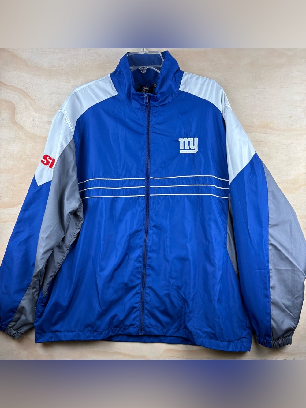 VTG New York Giants NFL Reebok Jacket Men’s XL Blue Windbreaker Football SI